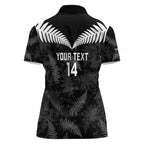 Custom New Zealand Silver Fern Football Women Polo Shirt Go Aotearoa Grunge Black - Aussie Hoodie