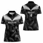 Custom New Zealand Silver Fern Football Women Polo Shirt Go Aotearoa Grunge Black - Aussie Hoodie