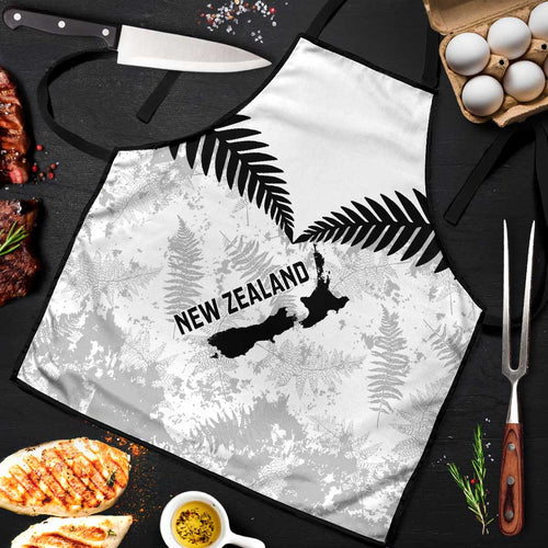 Custom New Zealand Silver Fern Football Apron Go Aotearoa Grunge White - Aussie Hoodie