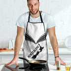 Custom New Zealand Silver Fern Football Apron Go Aotearoa Grunge White - Aussie Hoodie