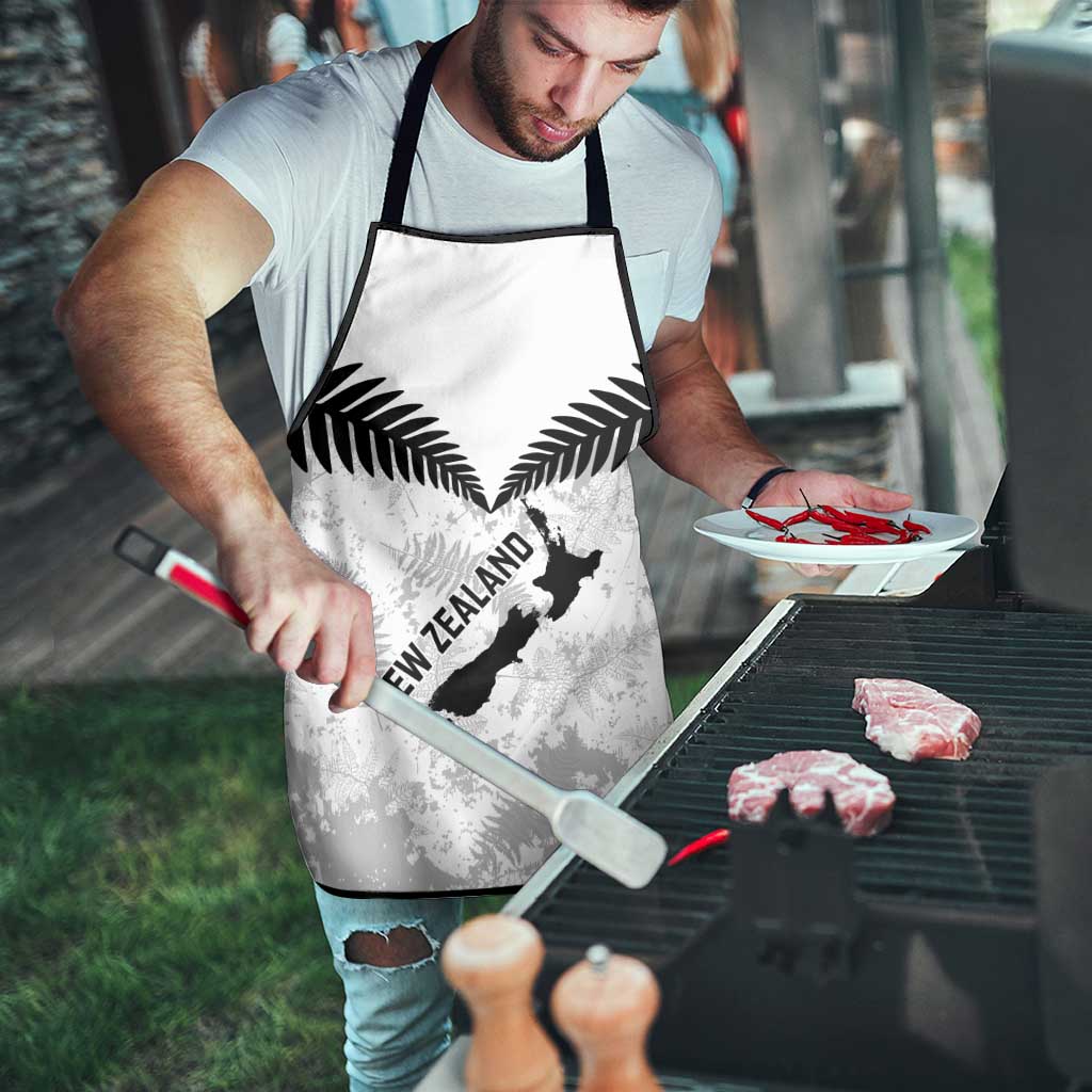 Custom New Zealand Silver Fern Football Apron Go Aotearoa Grunge White - Aussie Hoodie