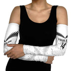 Custom New Zealand Silver Fern Football Arm Sleeves Go Aotearoa Grunge White - Aussie Hoodie