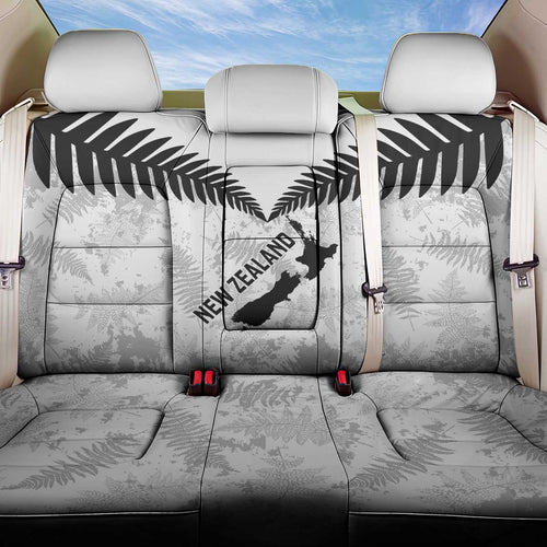 Custom New Zealand Silver Fern Football Back Car Seat Cover Go Aotearoa Grunge White - Aussie Hoodie