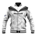 Custom New Zealand Silver Fern Football Baseball Jacket Go Aotearoa Grunge White - Aussie Hoodie