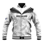 Custom New Zealand Silver Fern Football Baseball Jacket Go Aotearoa Grunge White - Aussie Hoodie