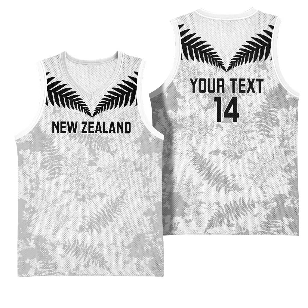 Custom New Zealand Silver Fern Football Basketball Jersey Go Aotearoa Grunge White - Aussie Hoodie
