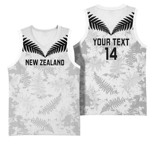 Custom New Zealand Silver Fern Football Basketball Jersey Go Aotearoa Grunge White - Aussie Hoodie