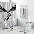Custom New Zealand Silver Fern Football Bathroom Set Go Aotearoa Grunge White - Aussie Hoodie