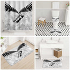Custom New Zealand Silver Fern Football Bathroom Set Go Aotearoa Grunge White - Aussie Hoodie