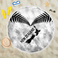 Custom New Zealand Silver Fern Football Beach Blanket Go Aotearoa Grunge White - Aussie Hoodie