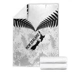 Custom New Zealand Silver Fern Football Blanket Go Aotearoa Grunge White - Aussie Hoodie