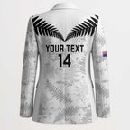 Custom New Zealand Silver Fern Football Blazer Go Aotearoa Grunge White - Aussie Hoodie