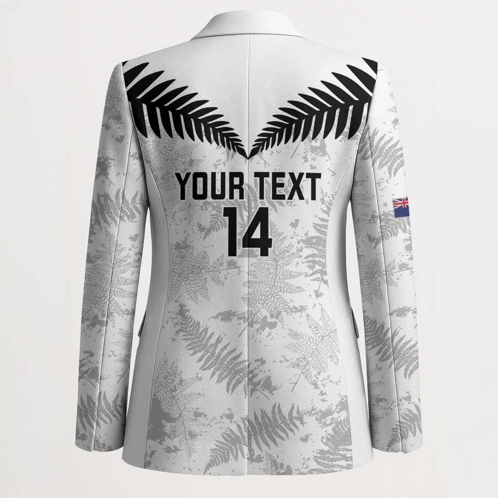 Custom New Zealand Silver Fern Football Blazer Go Aotearoa Grunge White - Aussie Hoodie