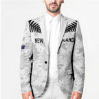Custom New Zealand Silver Fern Football Blazer Go Aotearoa Grunge White - Aussie Hoodie