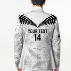 Custom New Zealand Silver Fern Football Blazer Go Aotearoa Grunge White - Aussie Hoodie