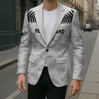 Custom New Zealand Silver Fern Football Blazer Go Aotearoa Grunge White - Aussie Hoodie