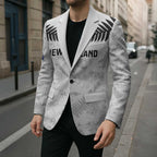 Custom New Zealand Silver Fern Football Blazer Go Aotearoa Grunge White - Aussie Hoodie