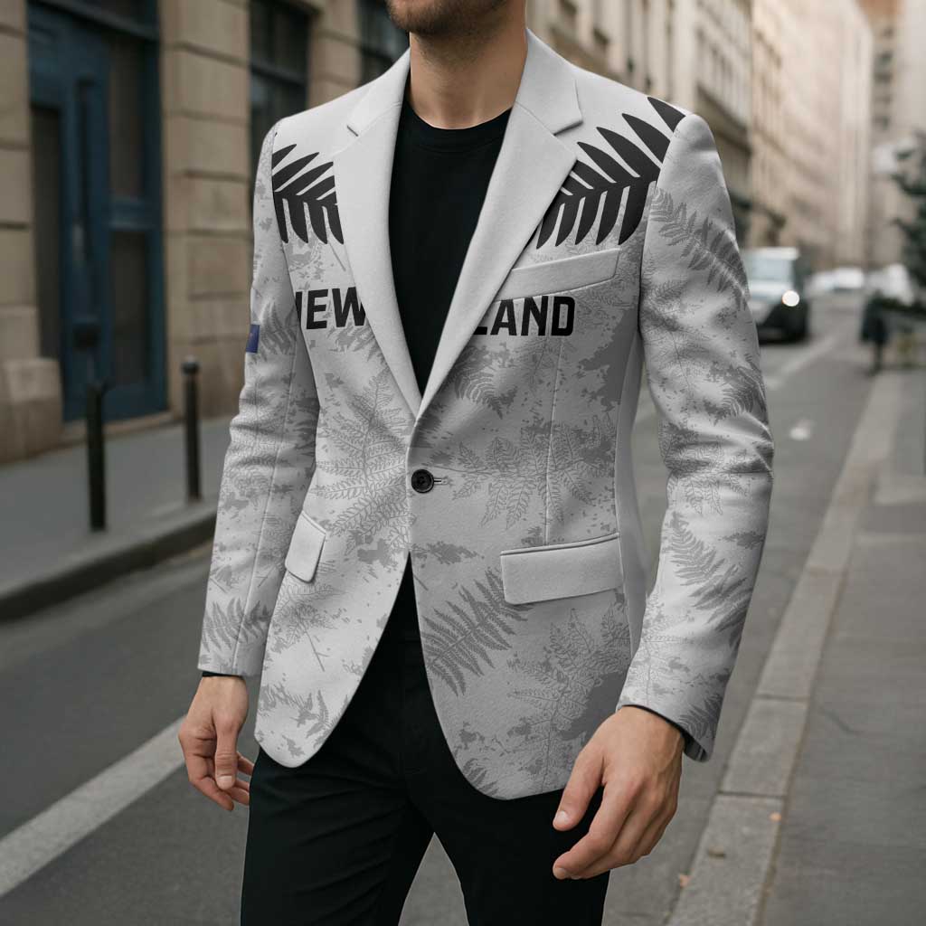 Custom New Zealand Silver Fern Football Blazer Go Aotearoa Grunge White - Aussie Hoodie