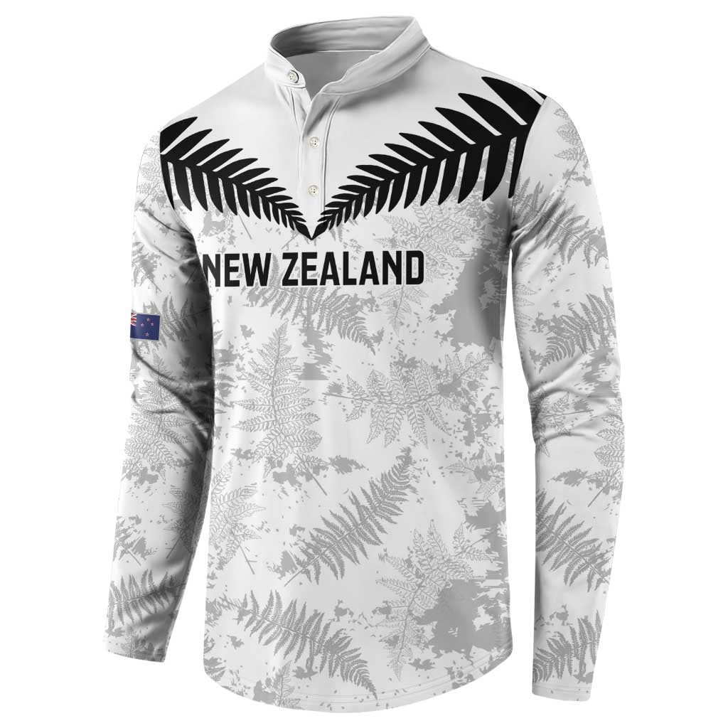 Custom New Zealand Silver Fern Football Button Sweatshirt Go Aotearoa Grunge White - Aussie Hoodie