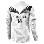 Custom New Zealand Silver Fern Football Button Sweatshirt Go Aotearoa Grunge White - Aussie Hoodie