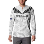 Custom New Zealand Silver Fern Football Button Sweatshirt Go Aotearoa Grunge White - Aussie Hoodie