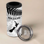 Custom New Zealand Silver Fern Football 4 in 1 Can Cooler Tumbler Go Aotearoa Grunge White - Aussie Hoodie