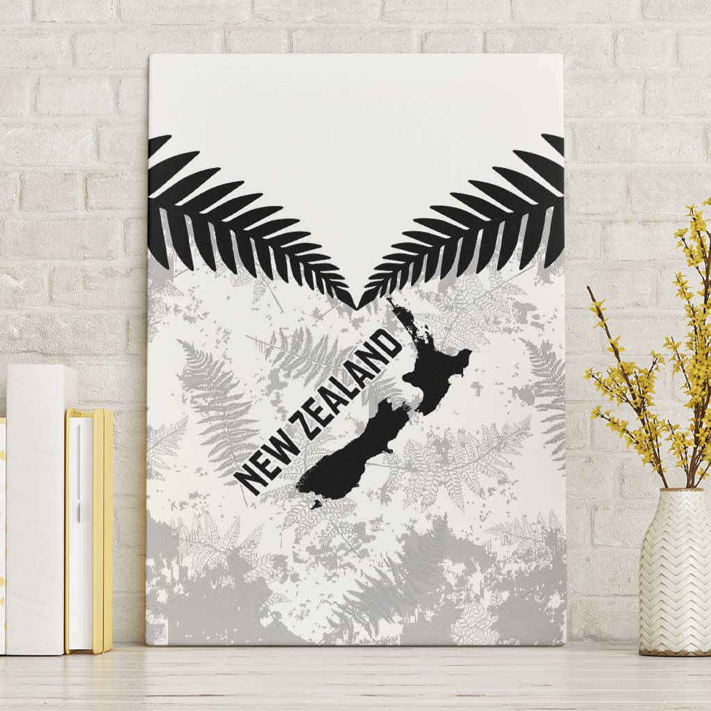 Custom New Zealand Silver Fern Football Canvas Wall Art Go Aotearoa Grunge White - Aussie Hoodie