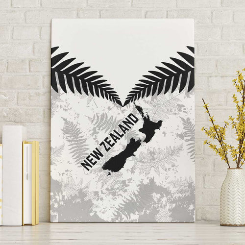 Custom New Zealand Silver Fern Football Canvas Wall Art Go Aotearoa Grunge White - Aussie Hoodie