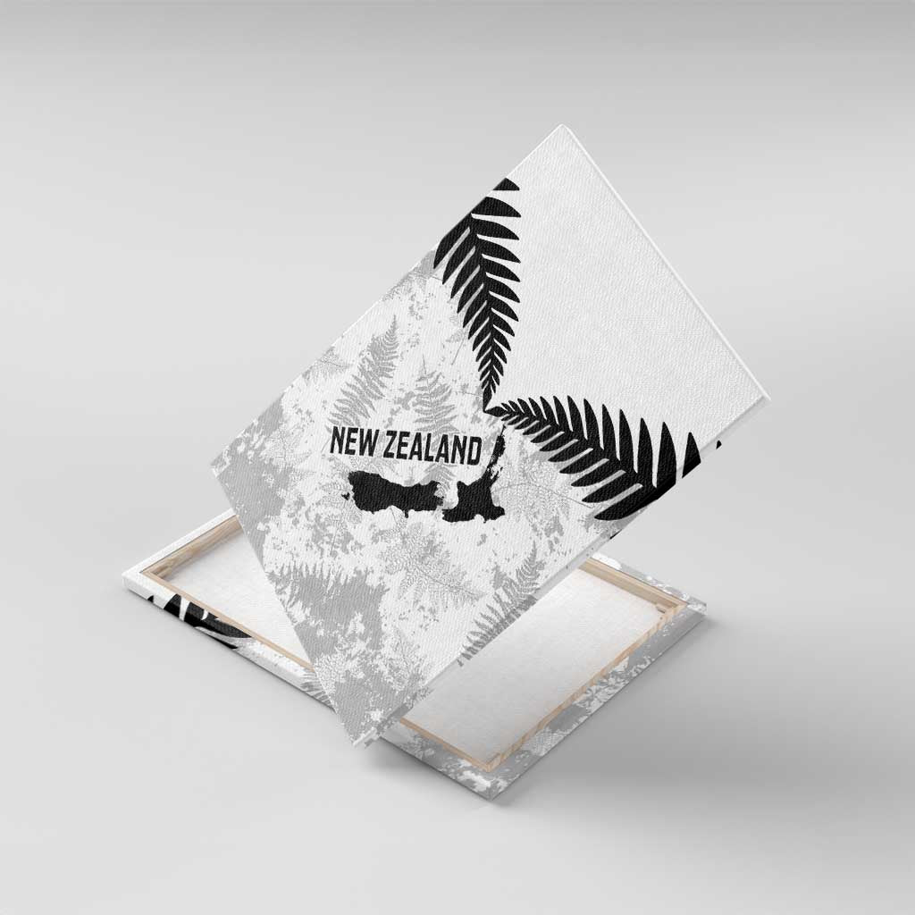 Custom New Zealand Silver Fern Football Canvas Wall Art Go Aotearoa Grunge White - Aussie Hoodie