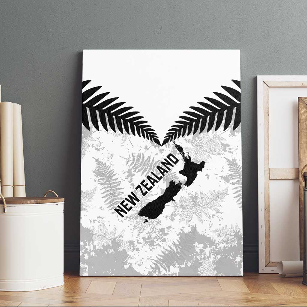 Custom New Zealand Silver Fern Football Canvas Wall Art Go Aotearoa Grunge White - Aussie Hoodie
