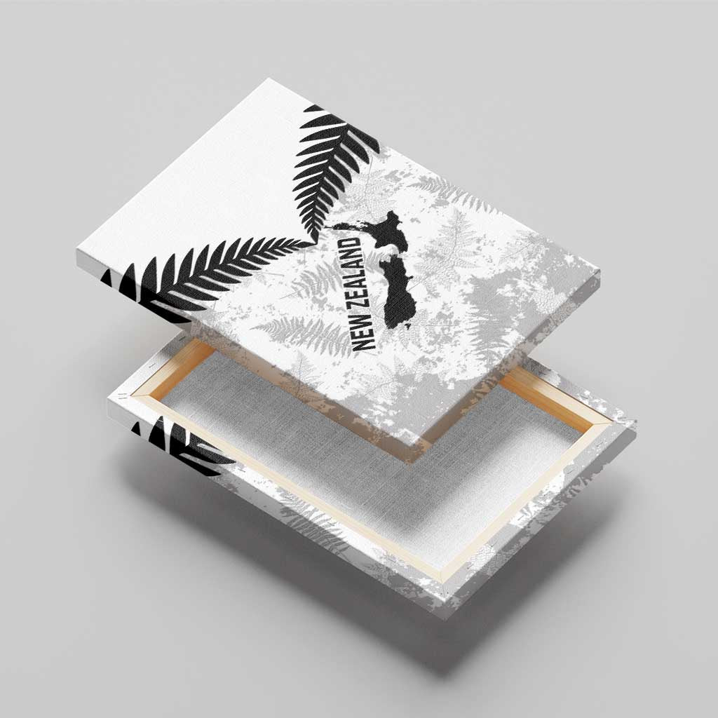 Custom New Zealand Silver Fern Football Canvas Wall Art Go Aotearoa Grunge White - Aussie Hoodie
