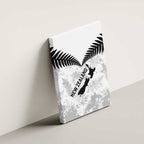 Custom New Zealand Silver Fern Football Canvas Wall Art Go Aotearoa Grunge White - Aussie Hoodie
