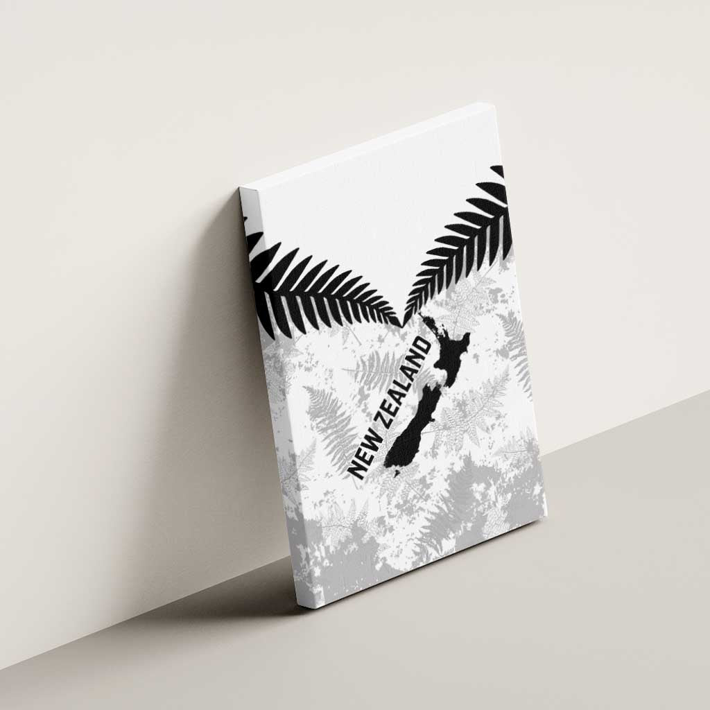 Custom New Zealand Silver Fern Football Canvas Wall Art Go Aotearoa Grunge White - Aussie Hoodie