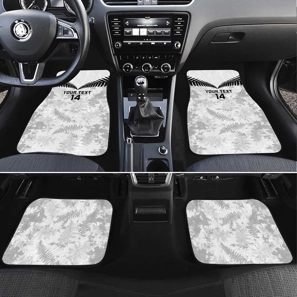 Custom New Zealand Silver Fern Football Car Mats Go Aotearoa Grunge White - Aussie Hoodie