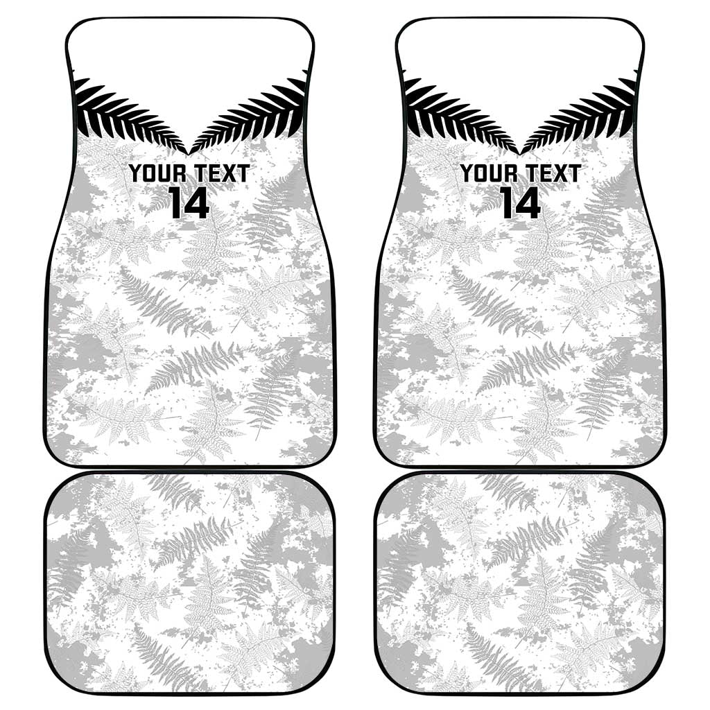Custom New Zealand Silver Fern Football Car Mats Go Aotearoa Grunge White - Aussie Hoodie