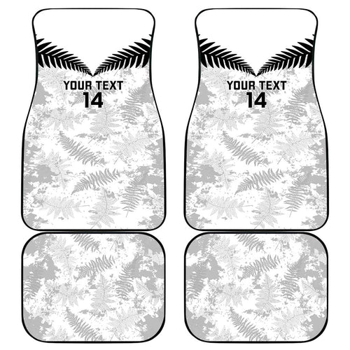 Custom New Zealand Silver Fern Football Car Mats Go Aotearoa Grunge White - Aussie Hoodie