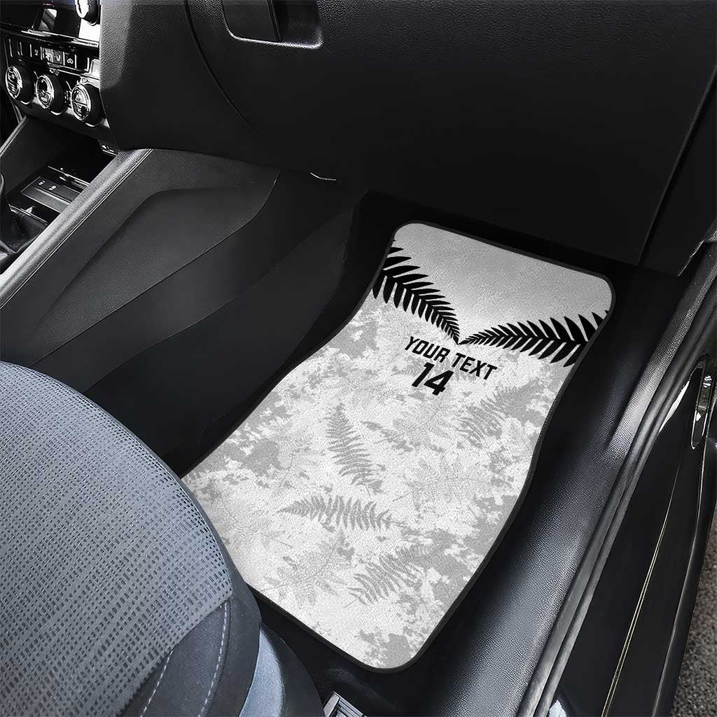 Custom New Zealand Silver Fern Football Car Mats Go Aotearoa Grunge White - Aussie Hoodie
