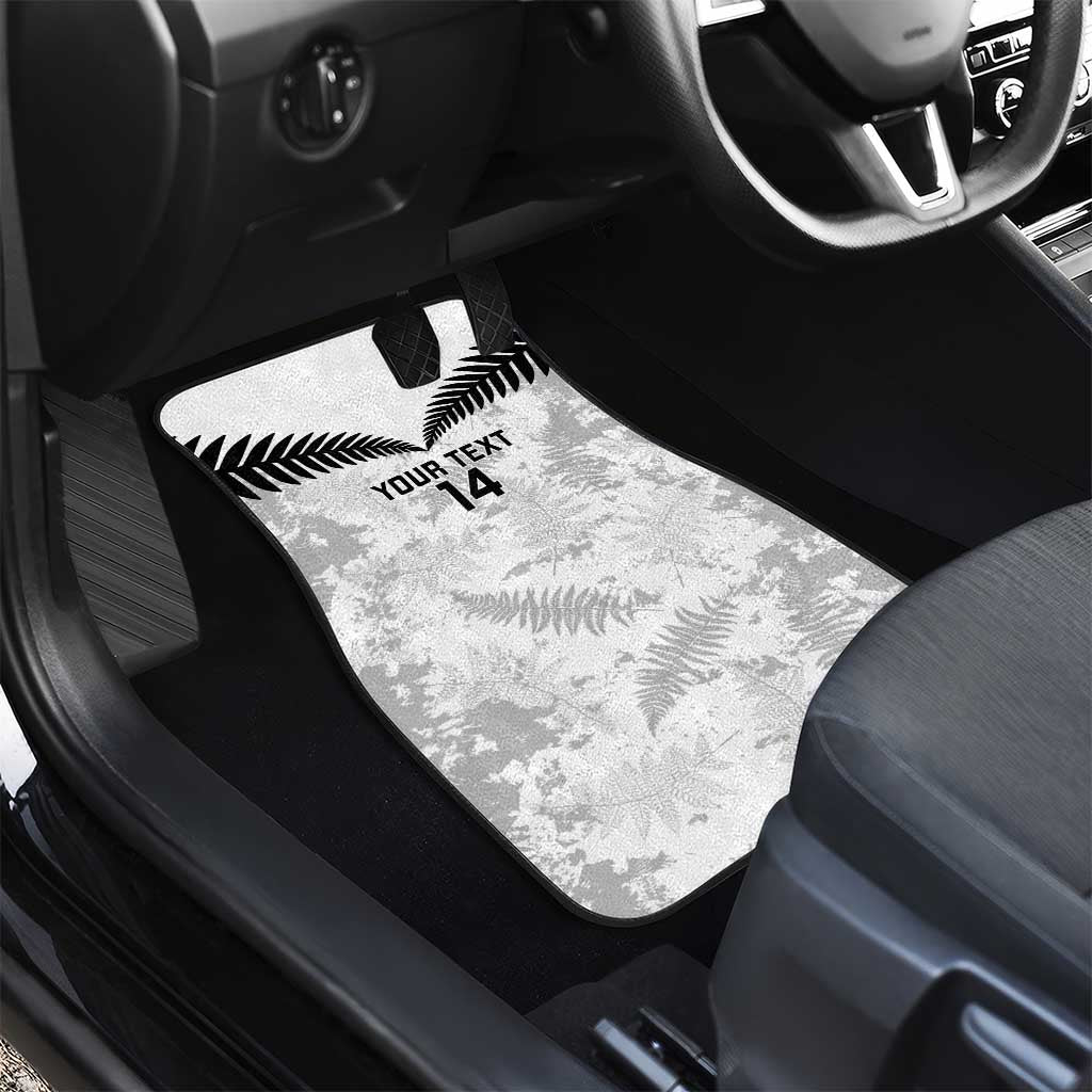 Custom New Zealand Silver Fern Football Car Mats Go Aotearoa Grunge White - Aussie Hoodie