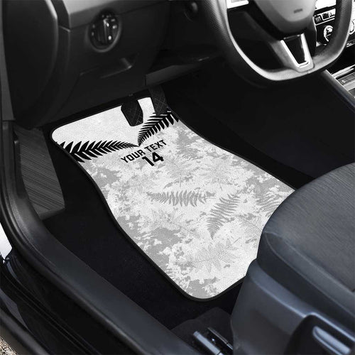 Custom New Zealand Silver Fern Football Car Mats Go Aotearoa Grunge White - Aussie Hoodie
