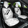 Custom New Zealand Silver Fern Football Car Seat Cover Go Aotearoa Grunge White - Aussie Hoodie