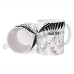 Custom New Zealand Silver Fern Football Ceramic Mug Go Aotearoa Grunge White - Aussie Hoodie