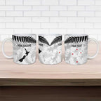 Custom New Zealand Silver Fern Football Ceramic Mug Go Aotearoa Grunge White - Aussie Hoodie
