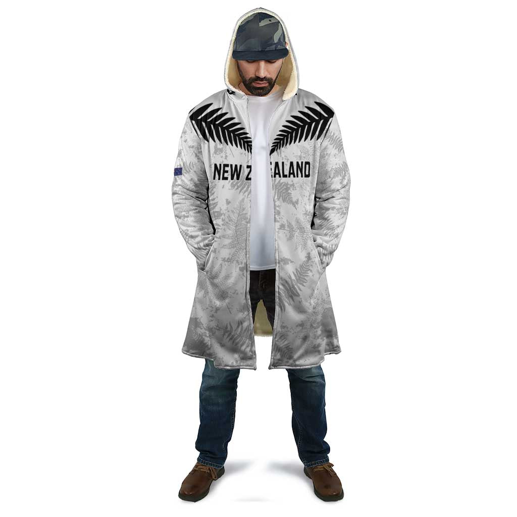 Custom New Zealand Silver Fern Football Cloak Go Aotearoa Grunge White - Aussie Hoodie