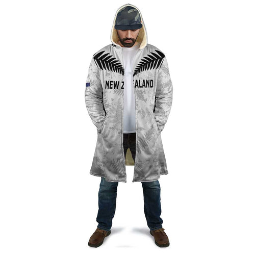 Custom New Zealand Silver Fern Football Cloak Go Aotearoa Grunge White - Aussie Hoodie