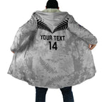 Custom New Zealand Silver Fern Football Cloak Go Aotearoa Grunge White - Aussie Hoodie