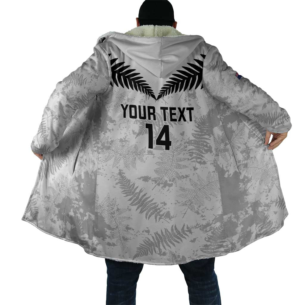 Custom New Zealand Silver Fern Football Cloak Go Aotearoa Grunge White - Aussie Hoodie