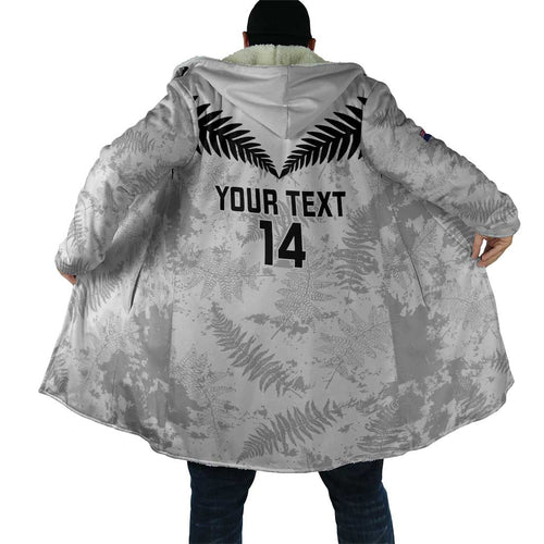 Custom New Zealand Silver Fern Football Cloak Go Aotearoa Grunge White - Aussie Hoodie