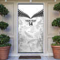 Custom New Zealand Silver Fern Football Door Cover Go Aotearoa Grunge White - Aussie Hoodie
