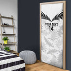 Custom New Zealand Silver Fern Football Door Cover Go Aotearoa Grunge White - Aussie Hoodie