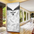 Custom New Zealand Silver Fern Football Door Cover Go Aotearoa Grunge White - Aussie Hoodie